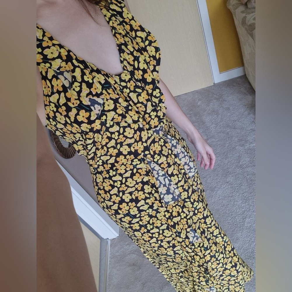 River Island Yellow and Black Maxi Sundress